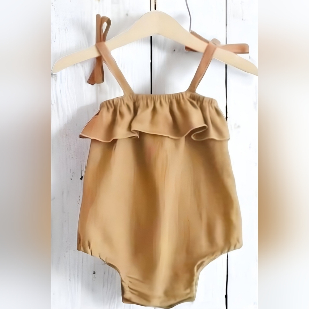 Bundle Baby Girls Romper in Rust Color and Romper Color in Mustard